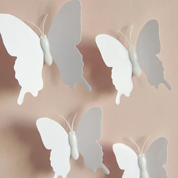 12шт ПВХ 3D Поделки для бабочек Наклейки на стены Съемные наклейки Краски Поделки для ребенка Детская комната Свадьба Вечеринка Домашний Холодильник Искусство
