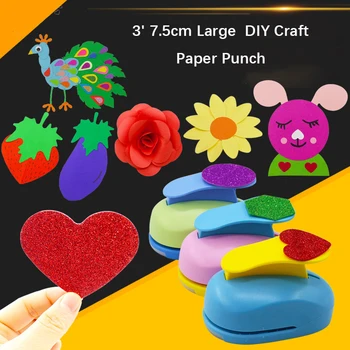 3'7,5 см Большие Перфораторы для Скрапбукинга DIY Craft Paper Punch Card изготовление устройства для Тиснения Перфоратор Канцелярские Принадлежности Творческий Подарок для Детей