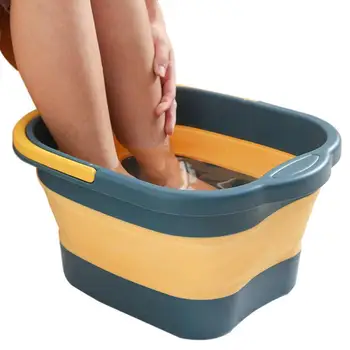 Гидромассажная ванна для ног, ванна для замачивания ног, таз с массажными роликами, Педикюрная спа-ванна для ног, снимающая стресс, складная ванночка для ног