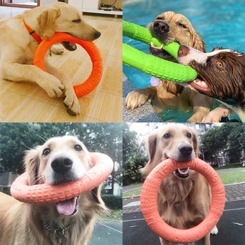 Игрушки для собак для больших собак EVA, Интерактивное тренировочное кольцо, съемник для собак, летающие диски для домашних животных, кольцо для укуса, игрушка для маленькой собаки
