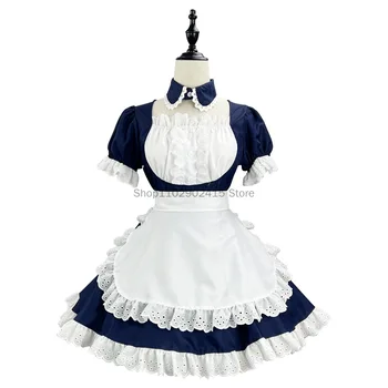 Японское милое платье горничной на Хэллоуин 2023, классическое платье горничной Lorita, платье для косплея, костюмы для выступлений на Хэллоуин для девочек