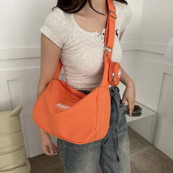 Простая дизайнерская женская универсальная сумка-мессенджер с кошельком, модные сумки-ранцы, однотонная дорожная сумка в стиле харадзюку для отдыха