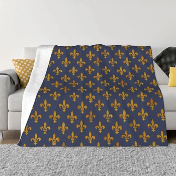 Флисовое одеяло Florence Fleur De Lis, флаг с символом цветка Лилии, Ультрамягкое покрывало для дивана в спальне, покрывало на кровать