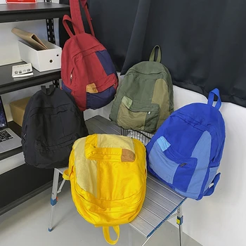 Модный женский рюкзак с панелями, холщовые сумки для путешествий Kawaii Girl, рюкзаки для ноутбука, студенческие рюкзаки для ноутбука, милый рюкзак для путешествий, школьный ранец