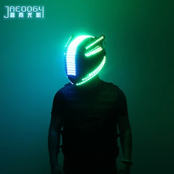 Новый светодиодный светящийся шлем, ночная атмосфера, RGB маска, шлем, подходящий для сценического флуоресцентного реквизита