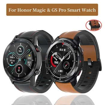 22 мм Спортивный ремешок для Honor Magic 2 46 мм смарт-часы Силиконовый кожаный браслет для Honor Watch GS Pro/Huawei GT 2 Pro Ремешок для часов