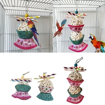 Sola Balls Игрушка для жевания птиц, Шарики из натуральных растений, Измельчаемая игрушка для кормления с колокольчиками