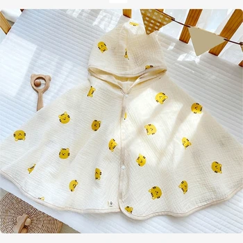 Банное полотенце, халат, мягкая пижама с капюшоном, детская одежда, пончо для младенцев, хлопчатобумажное одеяло для новорожденных Toddle