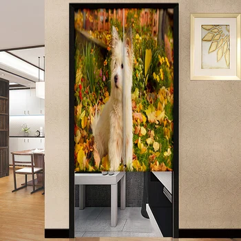 Милые занавески с рисунком собаки Вест Хайленд Уайт терьер, дверные занавески, перегородка для спальни, Кухонная перегородка, вход в дом, подвесные полушторы, декор