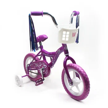 Детский велосипед BMX 12 дюймов для 2-4 лет, велосипед для девочек с передней корзиной, покрышками EVA с тренировочными колесами и тормозом для каботажа,