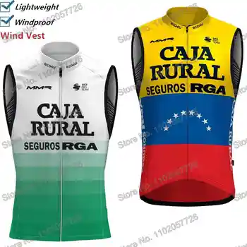 Caja Rural-RGA 2023, Велосипедный жилет, Ветровка Pro Race, Ветрозащитный жилет, мужская майка для шоссейных велосипедов, без рукавов, MTB, Женская мотоциклетная куртка, топы