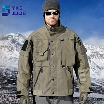 Износостойкая походная тактическая куртка, мужская водонепроницаемая ветрозащитная куртка для кемпинга с несколькими карманами, уличные военные треккинговые топы для скалолазания