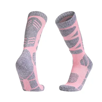 Женские зимние лыжные носки, утепленные полотенцем, длинные носки для альпинизма для тепла и сетчатое боди для женщин