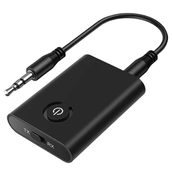 Передатчик-приемник Bluetooth 5.0 Беспроводной аудиоадаптер 2 в 1 A2DP 3,5 мм Разъем Aux Bluetooth Адаптер для ПК, телевизора, наушников, автомобиля
