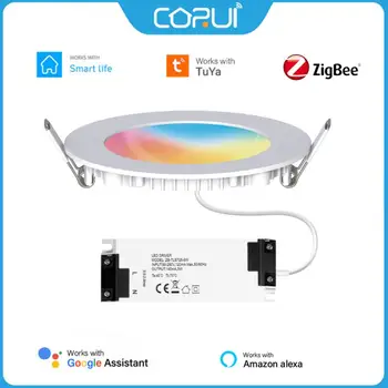 CORUI Tuya Zigbee Умный Светильник 6 Вт RGB С Регулируемой Яркостью Светодиодный Прожектор Alexa Google Home Timing Control Потолочный Светильник Для Smart Life