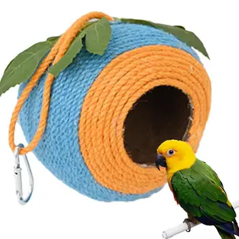 Птичье гнездо из кокосовой скорлупы, птичий домик из кокосовой скорлупы, птичий домик из натуральной кокосовой скорлупы, птичье гнездо ручной работы для ласточек-попугаев