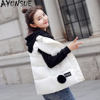 Хлопковый жилет для женщин, короткая женская Корейская мода, осенне-зимняя куртка с хлопковой подкладкой, воротник-стойка, теплый жилет, женские халатики
