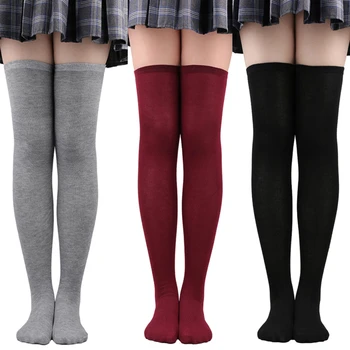 Новые Сексуальные носки Medias в черно-белую полоску, женские чулки выше колена, женские теплые гольфы для девочек