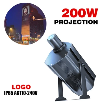 200 Вт мощная наружная водонепроницаемая рекламная лампа для проектора Gobo Ip65 с индивидуальным логотипом, настенная лампа для проектора, Сертификация Kc Ce
