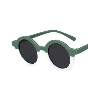Детские очки для мальчиков и девочек, милые леопардовые двухцветные мультяшные круглые солнцезащитные очки, детские винтажные солнцезащитные очки с защитой UV400 Classic