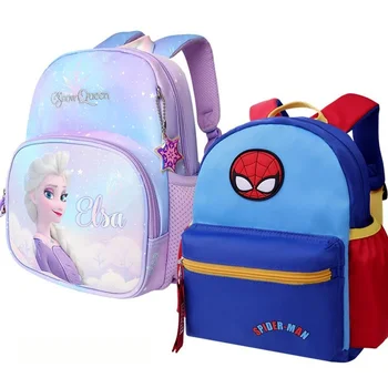 Рюкзак Disney Frozen Girls с Человеком-пауком, школьные сумки, рюкзак для детей дошкольного возраста 2-6 лет, рюкзаки с героями мультфильмов в детском саду.