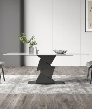 Итальянский обеденный стол в стиле минимализма из камня, легкая роскошь, дизайнер высокого класса, новый прямоугольный стол для дома 2023 года