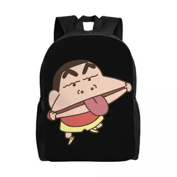 Рюкзак для ноутбука Shinchan Crayon Manga для мужчин и женщин, базовая сумка для студентов колледжа