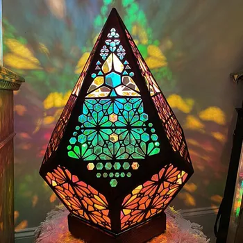 Светодиодная проекционная лампа Polar Star Diamond в богемном стиле, напольная декоративная лампа с геометрическим освещением, домашний декор, прикроватная тумбочка для спальни, Стоячая лампа