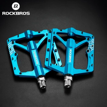 Официальные педали Rockbros Из алюминиевого сплава, нескользящие, для MTB Велосипеда, высокоскоростной подшипник, Пыленепроницаемая Педаль, Аксессуары для велосипеда