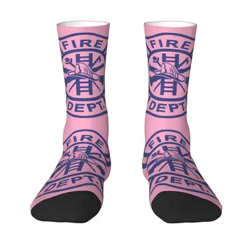 Синие Мужские и женские носки для пожарной команды, Унисекс, Забавные носки для пожарных с 3D-печатью