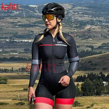Черный комбинезон Kafitt, модный женский велосипедный костюм, женский спортивный комплект, велосипедный костюм для отдыха в горах, на бездорожье
