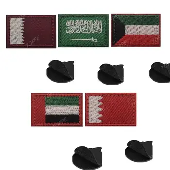 Саудовская Аравия Объединенные Арабские Эмираты Бахрейн Катар Флаг Кувейта С вышитыми нашивками и аппликацией в виде эмблемы Мини Размер 3X2 см