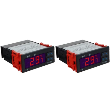 2X Цифровой регулятор температуры STC-9200 Thermoregulatorre с функцией сигнализации вентилятора размораживания при охлаждении 220 В переменного тока