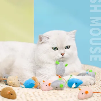 3 шт. Новая плюшевая имитационная мышь, игрушка для кошек, устойчивость к укусам, Плюшевая мышь, Интерактивная игрушка для кошачьих царапин, игрушка для кошачьей мяты для кошки Котенка