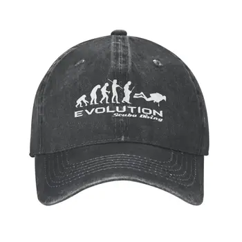 Эволюция бейсболки для подводного плавания, женская мужская дышащая забавная кепка для подводного плавания, подарок для дайвера, шляпа для папы, защита от солнца