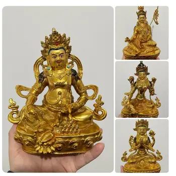 ХОРОШАЯ позолота Бог удачи Джамбала, Гуру Ринпоче, Богиня Тара, медная статуя Будды Гуаньинь, ДОМАШНИЙ храм