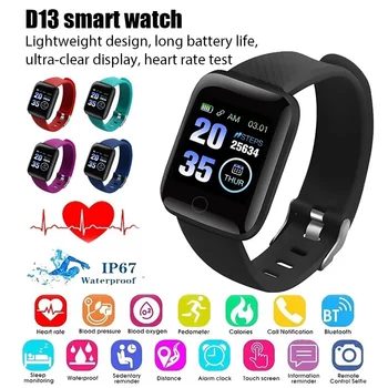Смарт-браслет D13 Спортивный Bluetooth-браслет, пульсометр, смарт-часы, смарт-часы с сенсорным экраном, смарт-часы для Android IOS