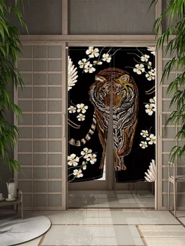 Дверная занавеска с животными Китайский Кои Тигр Леопард Птица Перегородка Занавес прихожей Входной Дверной проем Японский Декор комнаты