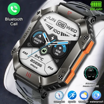 2023 Новые мужские часы с компасом, умные часы, спортивные часы для фитнеса, водонепроницаемые умные часы IP67, мужские часы для звонков по Bluetooth, полный сенсорный экран