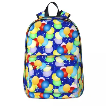 Рюкзак с танцующим воздушным шаром, Разноцветный принт Для мальчиков и девочек, Уличные рюкзаки из полиэстера, Легкие повседневные школьные сумки, рюкзак