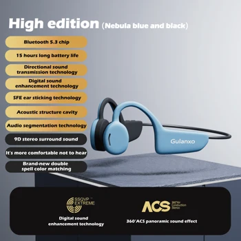 Наушники с Костной Проводимостью Gulanxo Bluetooth Wireless Hifi Ear-Hook наушники 15H Endurance TWS Bass Stereo Для Тренировки Бега