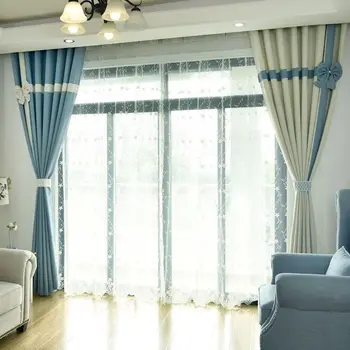 Современные минималистичные французские легкие роскошные шторы для гостиной, спальни, жаккардовые шторы из плотного хлопка и пеньки, плотные шторы