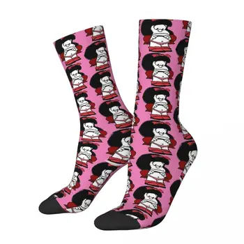 Шуточный подарок, Зимние носки унисекс Mafalda Heart, походные счастливые носки, уличный стиль, Сумасшедший носок