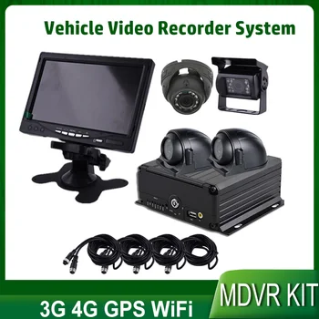 Заводская продажа мобильного видеорегистратора для грузовиков и автобусов, комплект 4G GPS WIFI MDVR с камерой AHD 1080P и 7-дюймовым монитором
