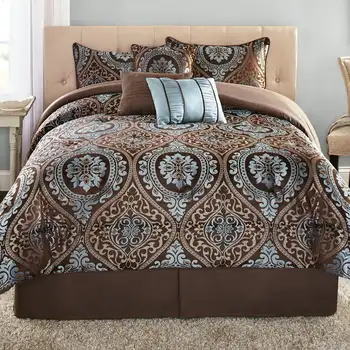 Комплект постельного белья Victoria из 7 предметов, покрывала, подушки Dec, юбка для кровати, коричневый,