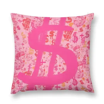 Розовая подушка со знаками доллара, чехлы для подушек, подушки
