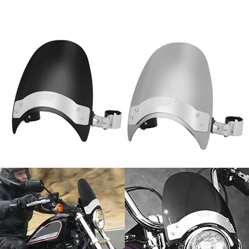 40-45 мм мотоциклетное черное хромированное лобовое стекло для Harley Sportster 883 1200 Dyna Softial Touring