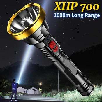 Мощный светодиодный фонарик USB Перезаряжаемый Тактический фонарь для кемпинга на дальность 1000 м Водонепроницаемый Ручной фонарь для походов на открытом воздухе