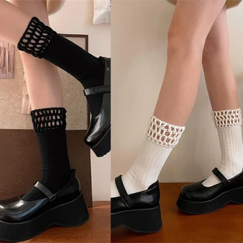 1 пара женских летних коротких тонких носков, сексуальные хлопковые носки с кружевными оборками для девочек, носки-лодочки, дышащие носки в стиле лолиты