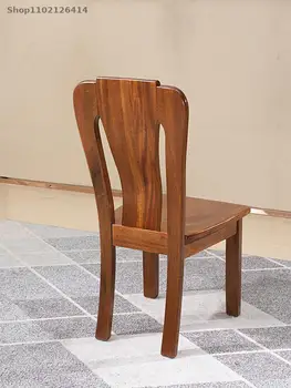 Обеденный стул из орехового дерева домашний стул из цельного дерева с утолщенной спинкой Китайский ресторан обеденный стол в ресторане стул журнал